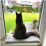 4BUDDYS® Katzen Fensterliege bis 25 KG belastbar | Die Fensterliege für Katzen in Grau |...