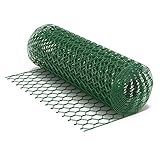 Wiltec Maschendrahtzaun Grün 120 cm x10 m, 0,6 mm Stärke 25x25 mm...