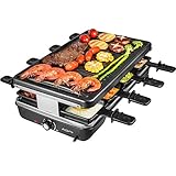 AONI Raclette grill Rauchfreier grill Elektrischer BBQ-Grill mit...