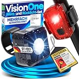 NEXTCOVER® Fahrradlicht Set mit [VisionOne] LED & 6h Akkulaufzeit I USB-C aufladbar &...