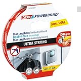 tesa Powerbond ULTRA STRONG - Doppelseitiges, extra starkes Montageband zur permanenten...