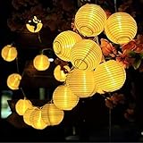 LED Lampion Lichterkette außen mit Timer, 5M 20LEDS Mit Fernbedienung...