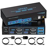 4K120Hz Displayport KVM Switch 2 PC 2 Monitore 8K60Hz KVM Umschalter USB 3.0...