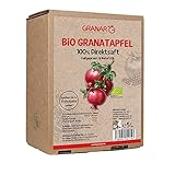Granar 5 Liter Bio Granatapfel Direktsaft Muttersaft, 100% Granatapfelsaft in der Box,...