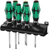 Wera 335/350/355/6 Schraubendrehersatz Kraftform Plus Lasertip + Rack, 6-teilig,...