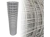 Garmix Gartenzaun Verzinkt Maschendrahtzaun Gitterzaun Drahtzaun (50x50mm, 25m, 100cm,...