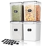 Surejoy 5,2L Groß Vorratsdosen mit Deckel Luftdicht 4er Set mit Kreidemarker und...