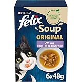 FELIX Soup, Suppe für Katzen mit zarten Stückchen, Sorten-Mix, 8er Pack (8 x 6...