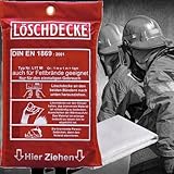 Brandengel Premium Löschdecke in roter Tasche DIN EN 1869:2001 Brandschutzdecke XL| auch...