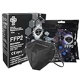 QZY FFP2 Maske Schwarz x10 Masken Mundschutzmaske 5-Lagen hygienische...