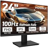 KOORUI 24 Zoll Monitor mit Lautsprecher, Rahmenlos Bildschirm, IPS PC Monitor, FHD 1080P,...