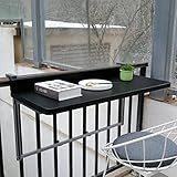 Klappbarer Beistelltisch für den Außenbereich, Balkon-Klapptisch, Balkongeländer,...