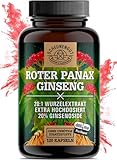 Ginseng Kapseln -1800mg je Tagesdosis- WICHTIG: 20:1 Roter Panax Extrakt (=36000mg...