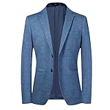 Generisch Herren Freizeitanzugjacke, Slim Fit Zwei-Knopf-Blazer, Dünne...