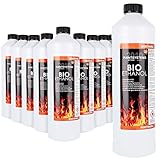 Bio Alkohol 100% 10 x 1 Liter - BIOETHANOL für Alkohol-Kamine, Tischfeuer,...