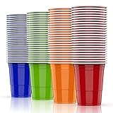 AOLUXLM 100 Plastikbecher Set Mehrweg Becher, Wiederverwendbare Partybecher 473ML / 16 OZ...