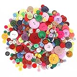 Bunte Knöpfe zum Basteln, Abeillo 200 Stück 2/4 Löcher Knöpfe Bunt, Rund...
