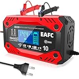 Autobatterie ladegerät EAFC 10A Smart Vollautomatisches Autobatterieladegerät...