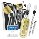 VINENCO Weinkühler Set DAS ORIGINAL, Flaschenkühler + Dekanter 7-in-1 Premium Wein...