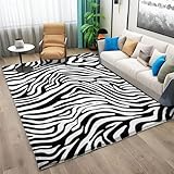 Generic Tier-Zebra-Druck Waschbarer Teppich 80x150cm Wohnzimmer Schlafzimmer Kurzflor...