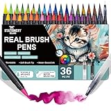 STATIONERY ISLAND Aquarellstifte 37-teilig 36 Aquarell Pinselstifte 1 Wassertankpinsel,...
