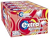 Extra Refreshers Kaugummi zuckerfrei, Strawberry Lemon Gum, 12 x 8 Dragees, Großpackung...