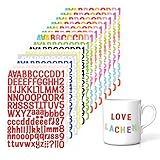 1764 Selbstklebende Buchstaben,TopBine 14 Blatt Vinyl Buchstabenaufkleber Bunte Buchstaben...