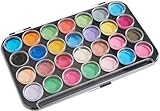 VBS Watercolor Farbkasten 28 Farben für Tuschkasten Malerei mit Pinsel, Schwamm oder...