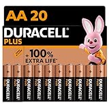 Duracell Plus AA Mignon Alkaline-Batterien, 1.5V LR6 MN1500, 20er-Pack
