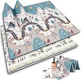 NUKIDO Baby-Schaumstoffmatte Doppelseitig Niedlich Buntes Design zum Spielen Krabbeln...