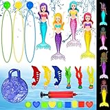 YOUYIKE 24 Stück Tauchspielzeug für Kinder, Unterwasser Tauchspielzeug Set, Tauchringe...