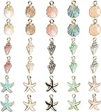 30 Stücke Gemischte Emaille-Charm-Anhänger, Vergoldete Emaille Anhänger, Emaille...