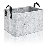 Raxfekro Aufbewahrungskorb Filz Faltbar, Filzkorb Grau Rechteck, Filztasche mit...
