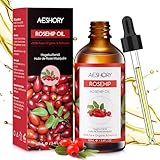 AESHORY Hagebuttenöl 100ml 100% Rein Natürlich, Kaltgepresst, Unraffiniert, Vegan -...