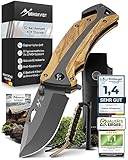 BERGKVIST® K29 Klappmesser Olivenholz (Einhandmesser) - 3-in-1 Outdoor Messer...
