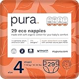 Pura Öko-Windeln Größe 4 (Maxi 7-18 kg), 29 Windeln (1 Packung), mit EU...