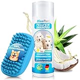 BluePet® FellFein Hundeshampoo Sensitiv + Badestriegel - Gegen Gerüche &...