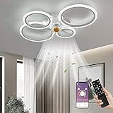 Deckenventilator Mit Beleuchtung,led Deckenleuchte Mit Ventilator Fernbedienung...
