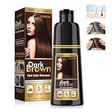 COSMTEK Haarfärbeshampoo - Dunkelbraune Hair Dye Shampoo für Graues Haar Sofort 3 in 1...