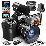 NBD Digitalkamera 4K 48 MP Autofokus mit Weitwinkelobjektiv und Makro, 16-facher Zoom, 32...