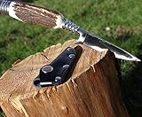 Maximtac Trachtenmesser Jagdnicker mit Hirschhorn Griff, Lederscheide Klingenlänge 100mm...
