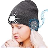 ZONSUSE Bluetooth Mütze mit Led Licht,Kabellose Musik Beanie,Beleuchtete...