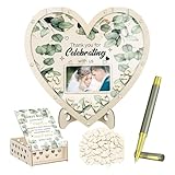 Hochzeitsschild aus Holz, Hochzeitsgästebuch, romantische Herzform, Herzform,...
