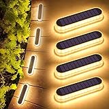 Lacasa Solar Bodenleuchten Aussen, 4 Stück Solarleuchten für Außen Warmweiß 2700K,...