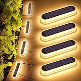 Lacasa Solar Bodenleuchten Aussen, 4 Stück Solarleuchten für Außen Warmweiß...