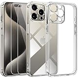 ivoler 3 in 1 Hülle für iPhone 15 Pro 6.1 Zoll, 1 Handyhülle mit 2 Stück Schutzfolie,...