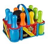 Idena 40116 - Kegelspiel Set XXL, Bowling für Kinder, 10 Kegel aus Kunststoff und 2...
