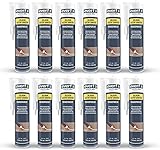 EVERFIX Sanitär Silikon Acetat transparent (310 ml, 12 Stück) für Bad, Dusche und...