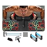 JUJNE Push Up Board FitnessgeräTe, Mit Handgelenkbandagen,Bauchtrainer,Fingertrainer...