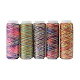 MAGT 5er Set Nähgarn, Iridescent Hand Sewing String Spool Gradient Quilting...